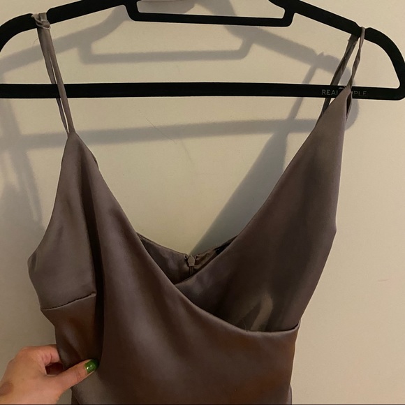 Coco & Yves Brown Satin Mini Dress - Picture 7 of 13